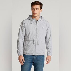 Rock Hampton Polo Team Men’s Windbreaker Jacket Size L Gray